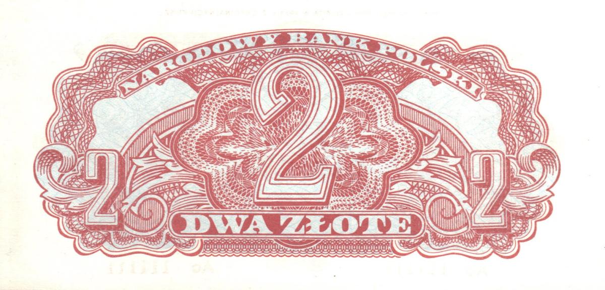 Back of Poland p107b: 2 Zlotych from 1974