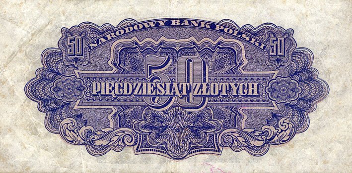 Back of Poland p115a: 50 Zlotych from 1944