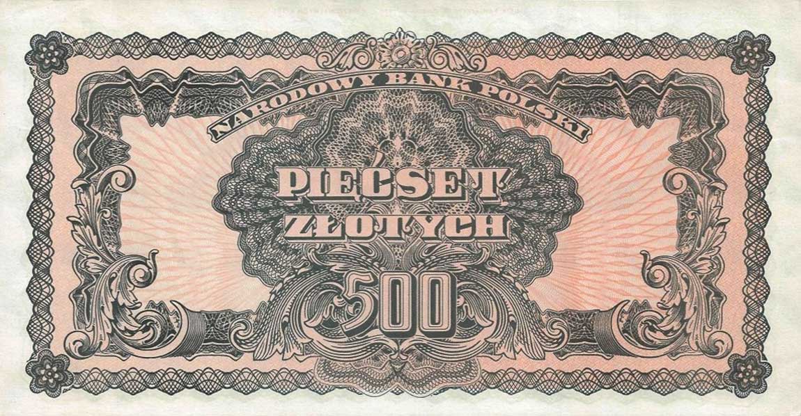 Back of Poland p119b: 500 Zlotych from 1974