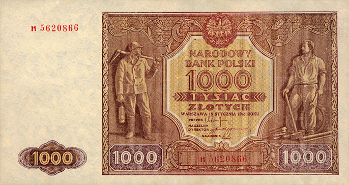 Front of Poland p122a: 1000 Zlotych from 1946