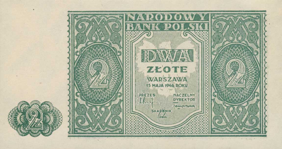 Front of Poland p124: 2 Zlotych from 1946