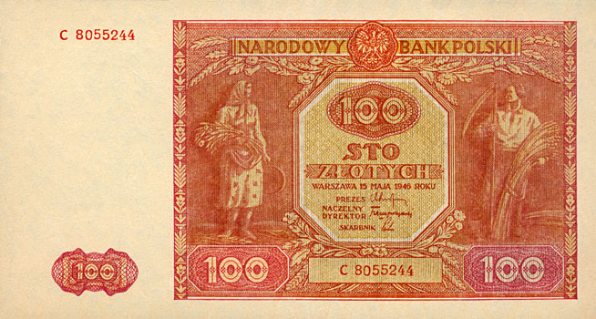 Front of Poland p129a: 100 Zlotych from 1946