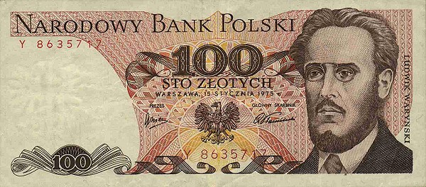 Front of Poland p143a: 100 Zlotych from 1975