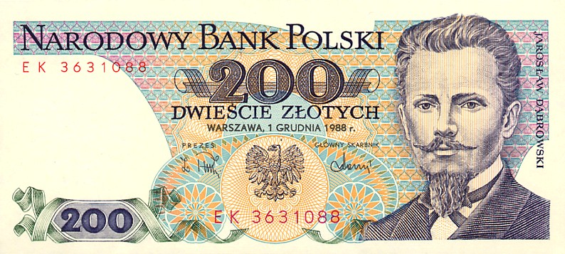 Front of Poland p144c: 200 Zlotych from 1986