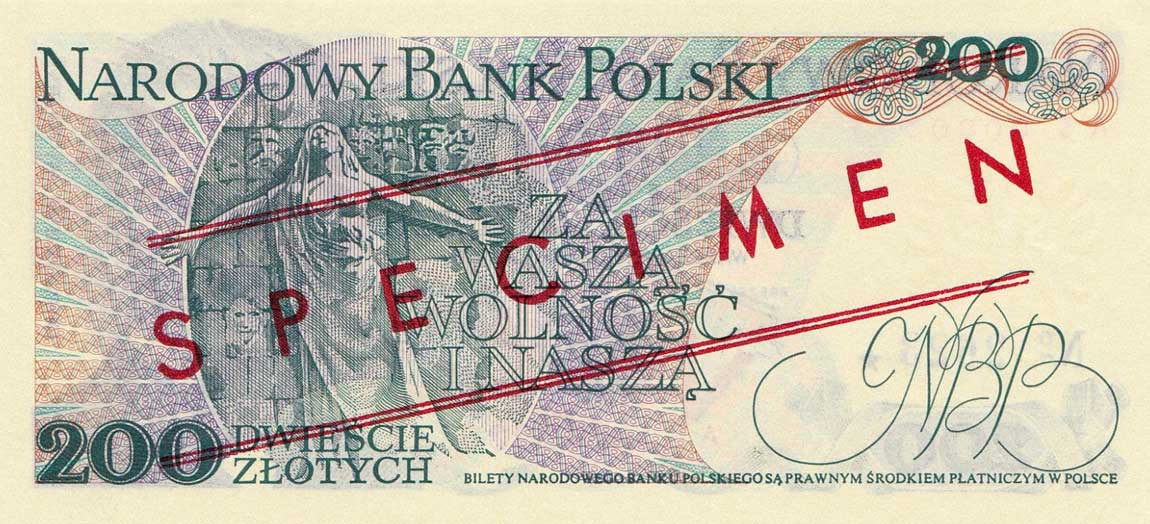 Back of Poland p144s2: 200 Zlotych from 1979