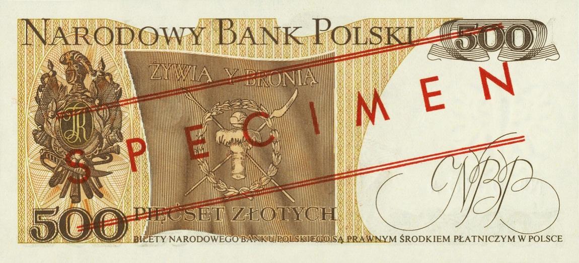 Back of Poland p145s2: 500 Zlotych from 1979