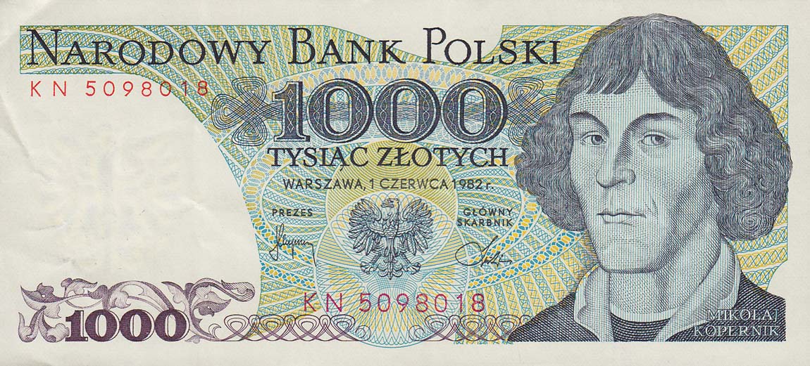 Front of Poland p146c: 1000 Zlotych from 1982