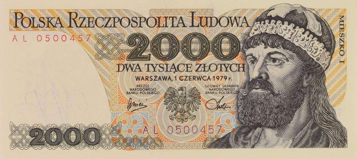 Front of Poland p147b: 2000 Zlotych from 1979