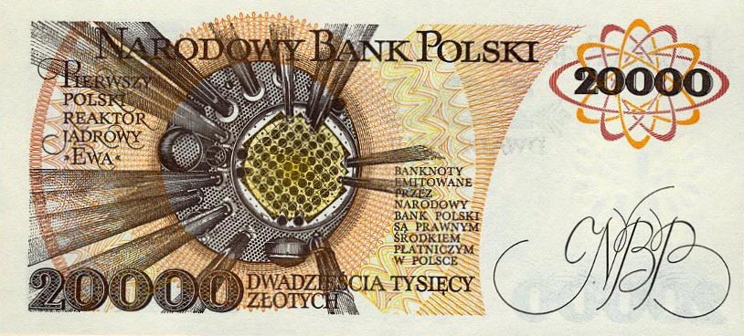 Back of Poland p152a: 20000 Zlotych from 1989