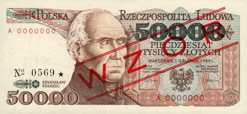 Front of Poland p153s: 50000 Zlotych from 1989