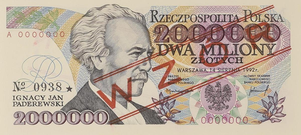 Front of Poland p158s: 2000000 Zlotych from 1992