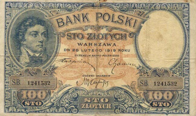 Front of Poland p17c: 100 Marek from 1919