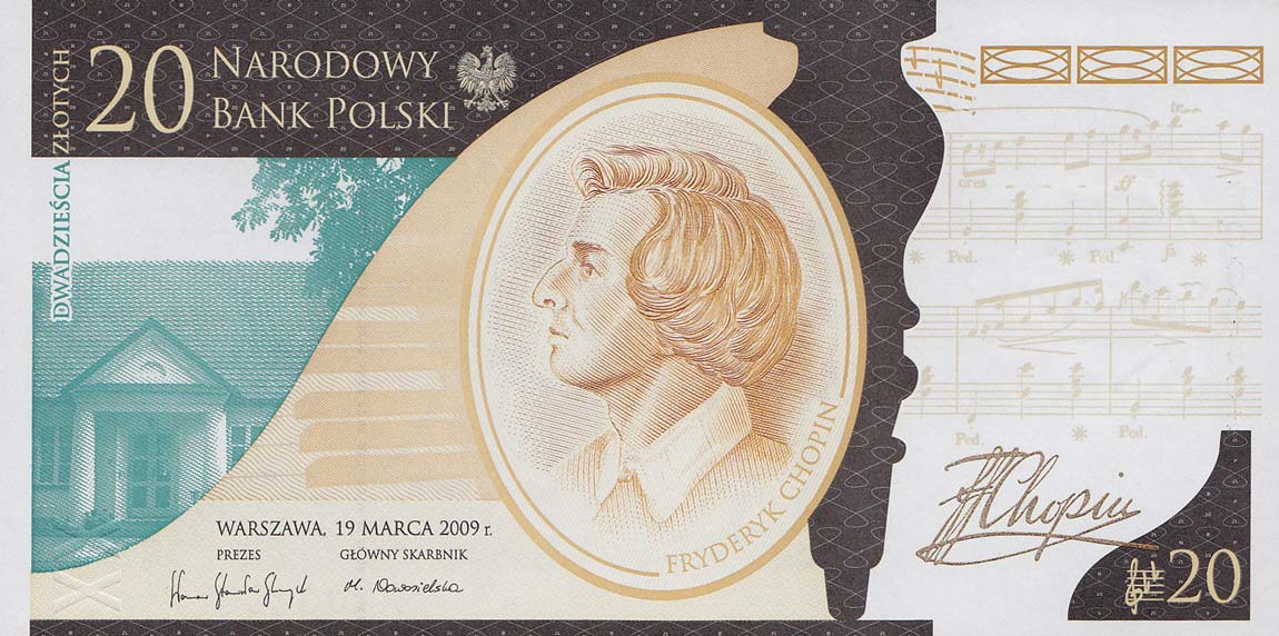 Front of Poland p181: 20 Zlotych from 2009