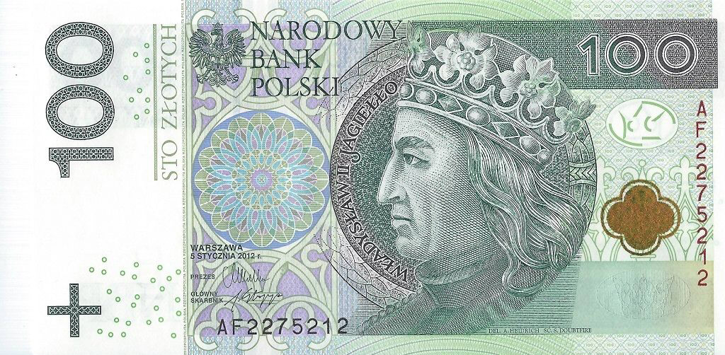 Front of Poland p186a: 100 Zlotych from 2012