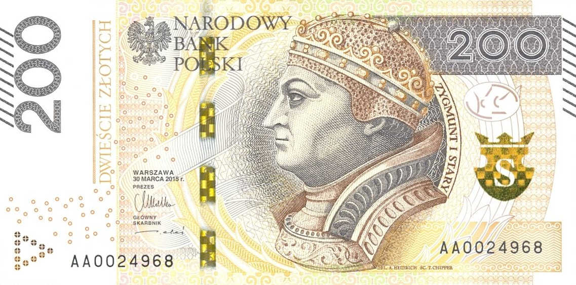 Front of Poland p189a: 200 Zlotych from 2015