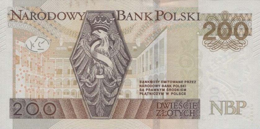 Back of Poland p189b: 200 Zlotych from 2021