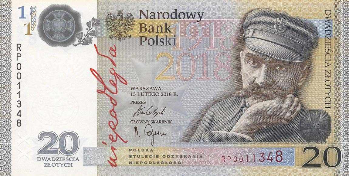 Front of Poland p192a: 20 Zlotych from 2018