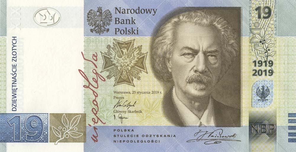 Front of Poland p193: 19 Zlotych from 2019