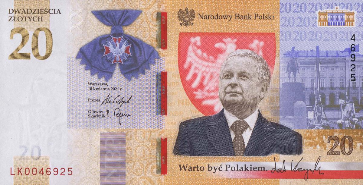 Front of Poland p195a: 20 Zlotych from 2021