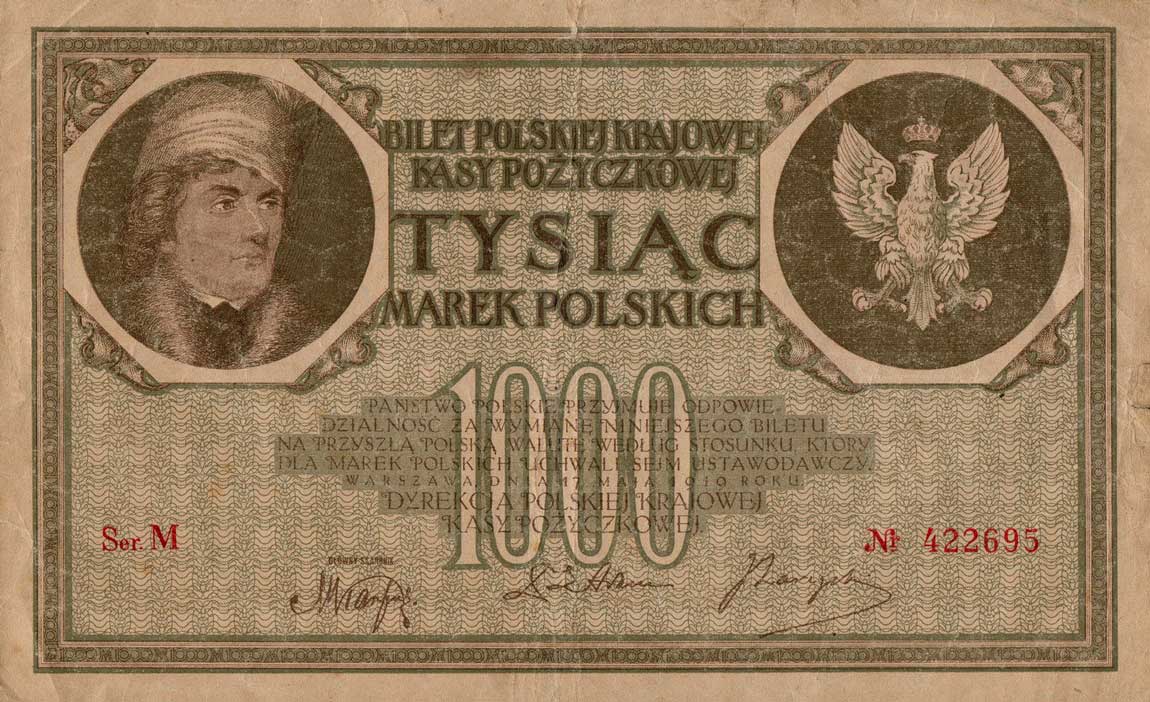 Front of Poland p22a: 1000 Marek from 1919