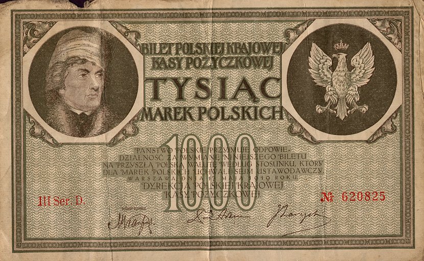 Front of Poland p22c: 1000 Marek from 1919