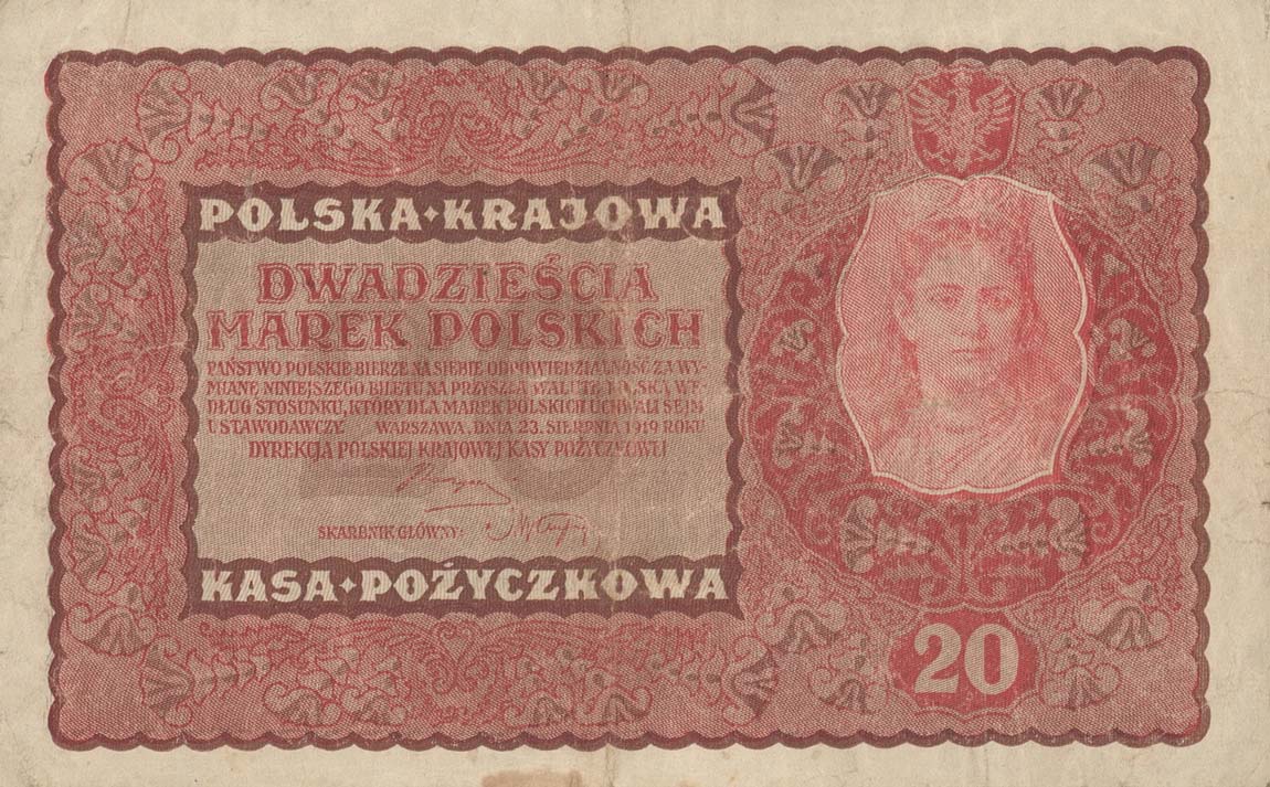 Front of Poland p26: 20 Marek from 1919