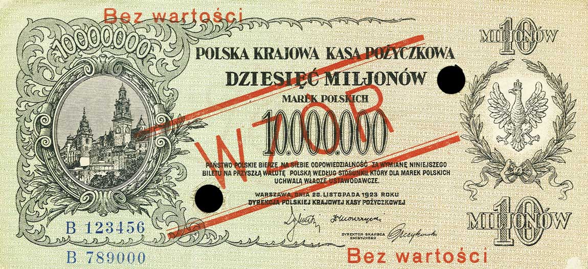 Front of Poland p39s: 10000000 Marek from 1923