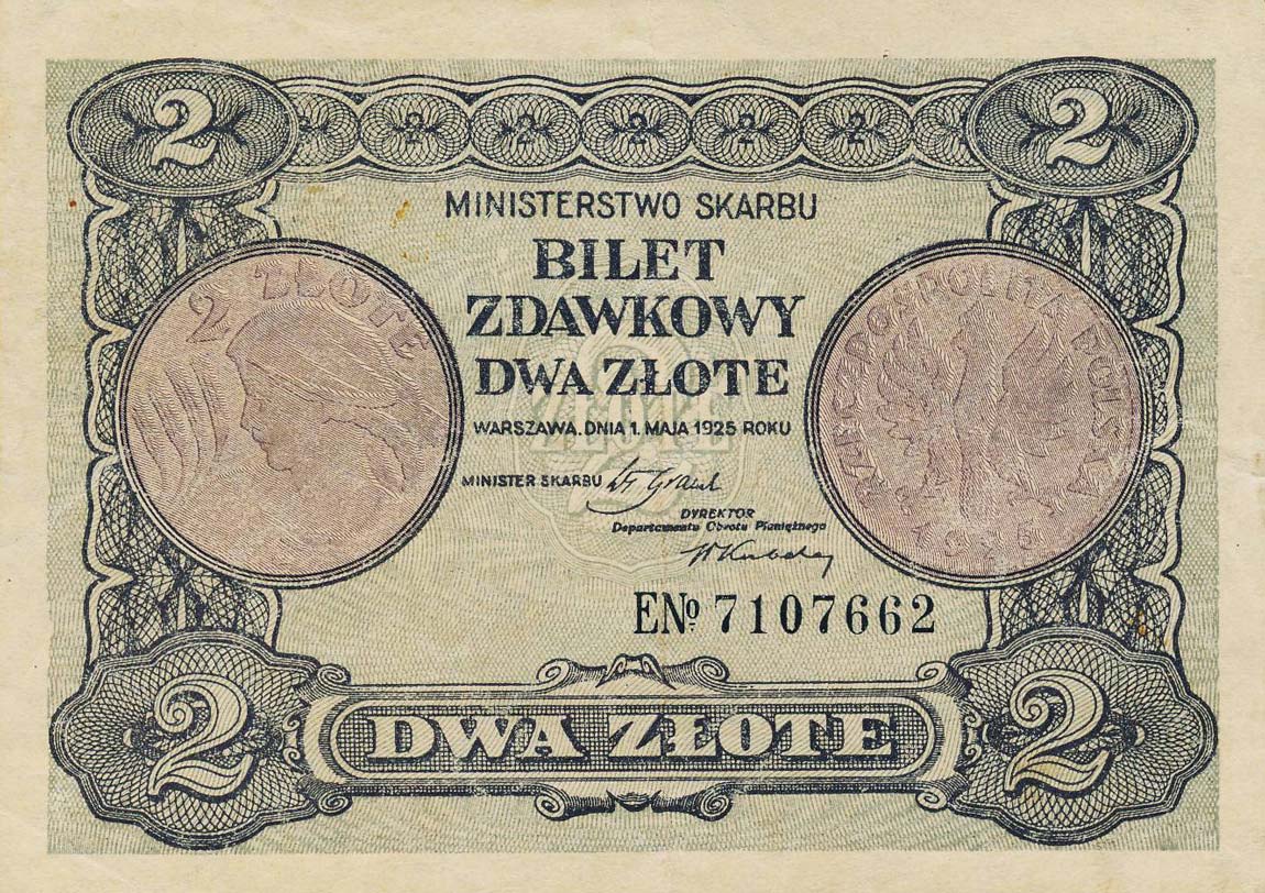 Front of Poland p47a: 2 Zlotych from 1925