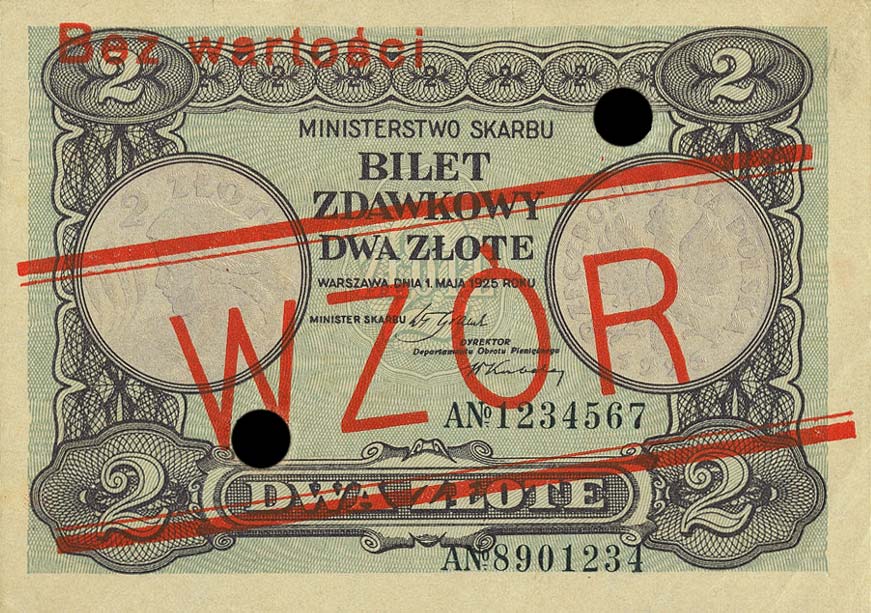 Front of Poland p47s: 2 Zlotych from 1925