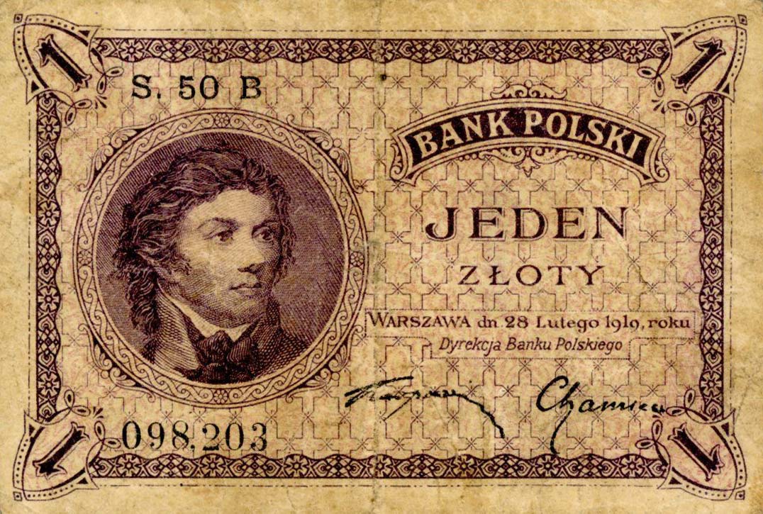 Front of Poland p51: 1 Zloty from 1919