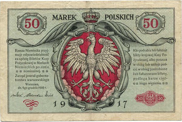 Front of Poland p5: 50 Marek from 1917