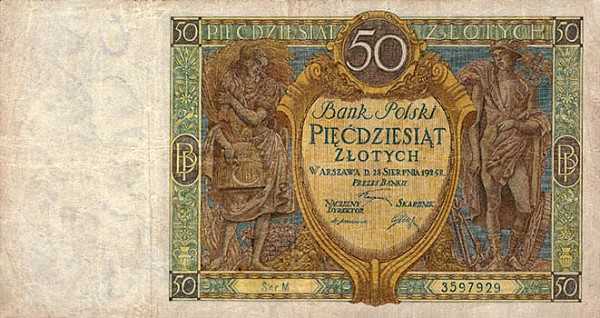 Front of Poland p64a: 50 Zlotych from 1925