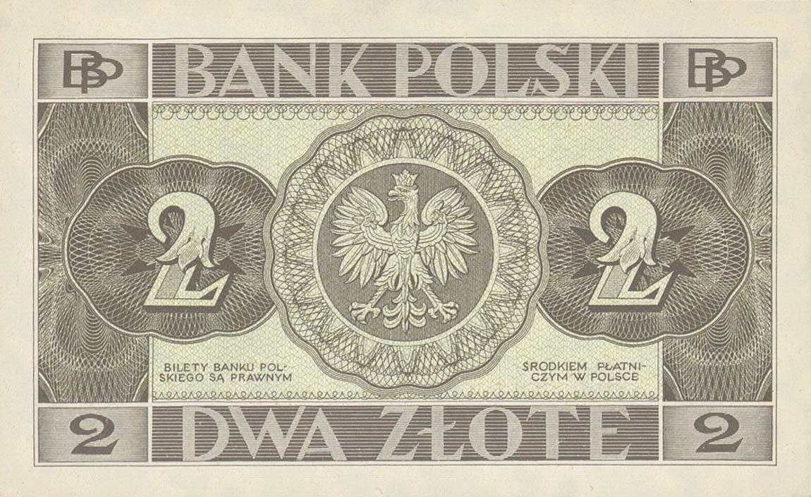 Back of Poland p76a: 2 Zlotych from 1936