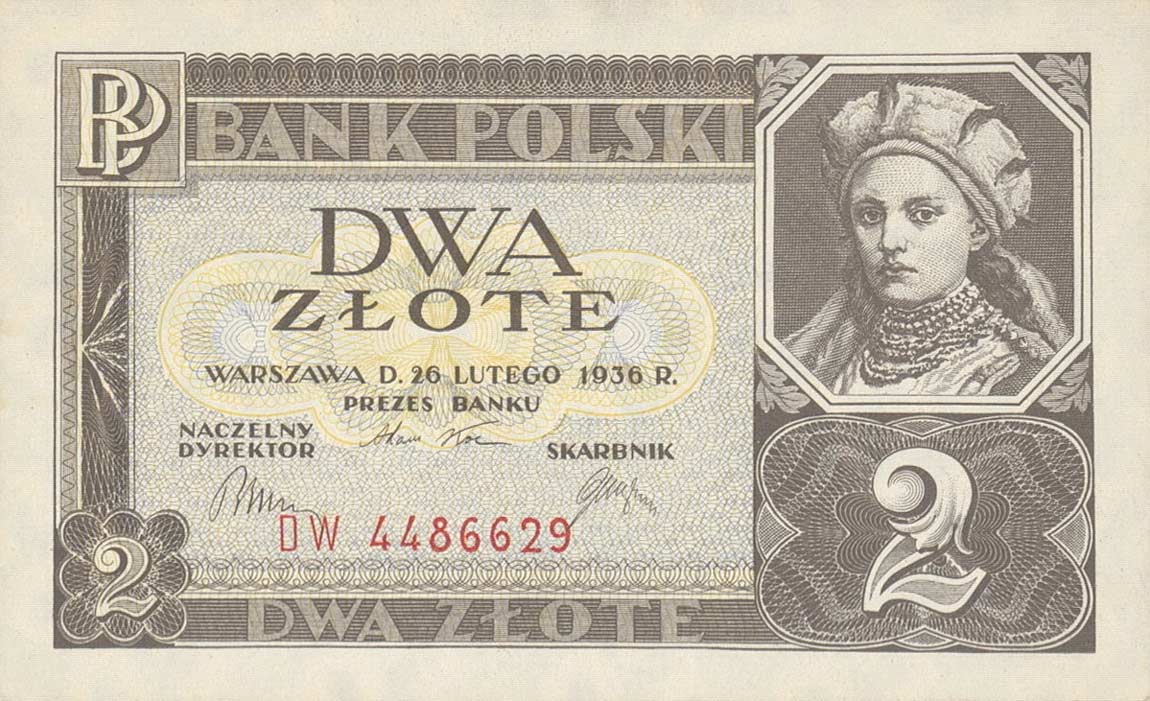 Front of Poland p76a: 2 Zlotych from 1936