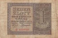 p91 from Poland: 1 Zloty from 1940