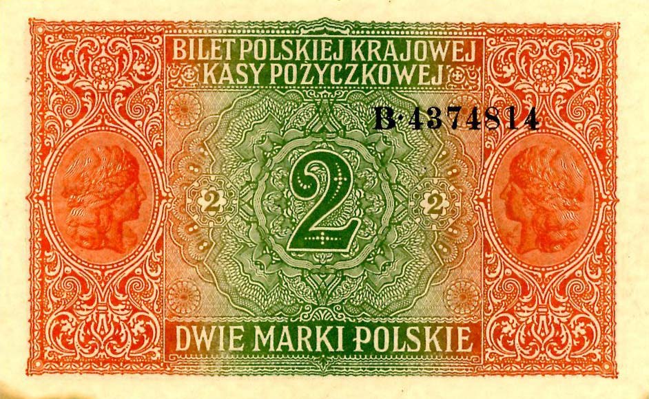 Back of Poland p9: 2 Marki from 1917