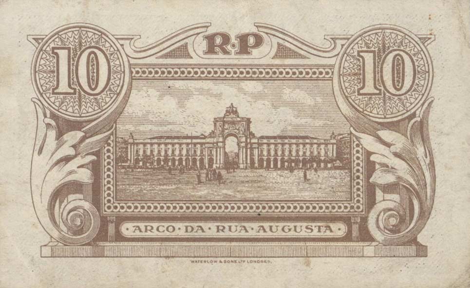 Back of Portugal p101: 10 Centavos from 1917