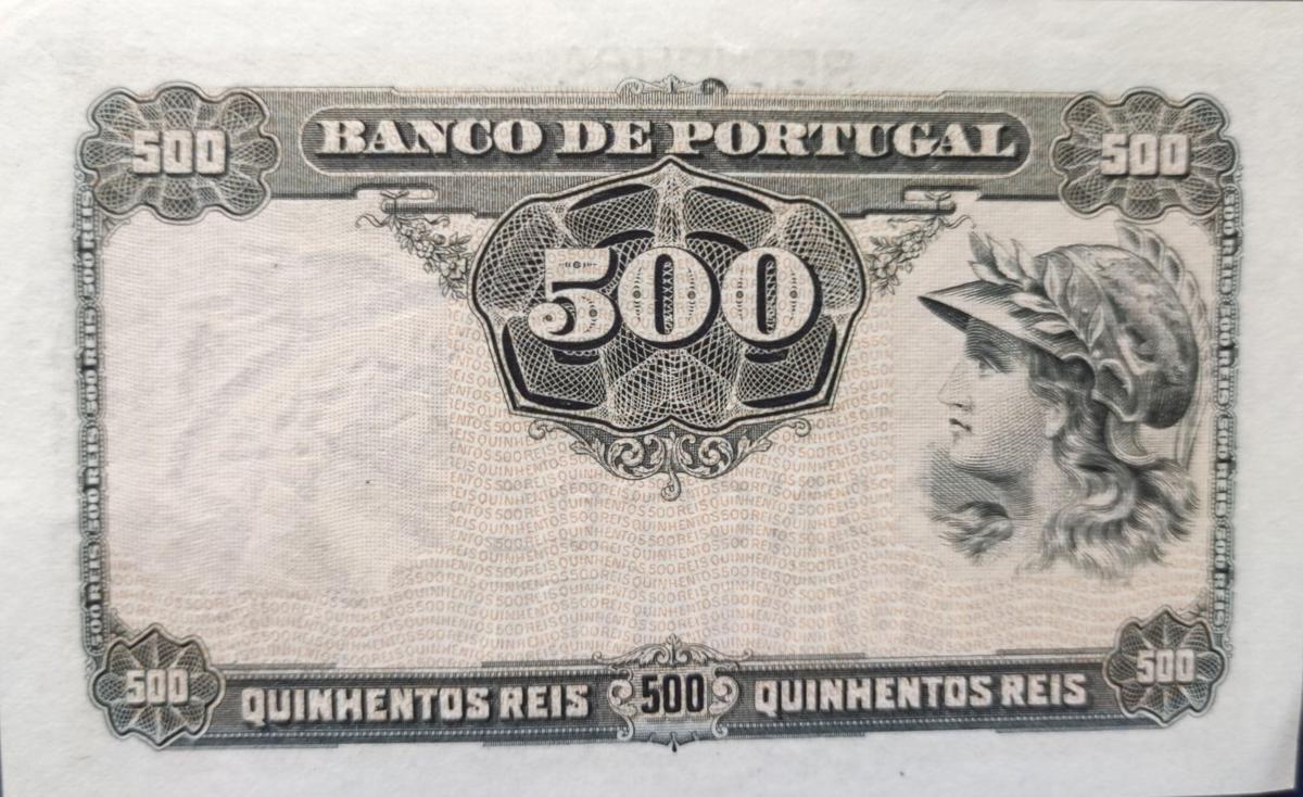 Back of Portugal p105a: 500 Reis from 1917