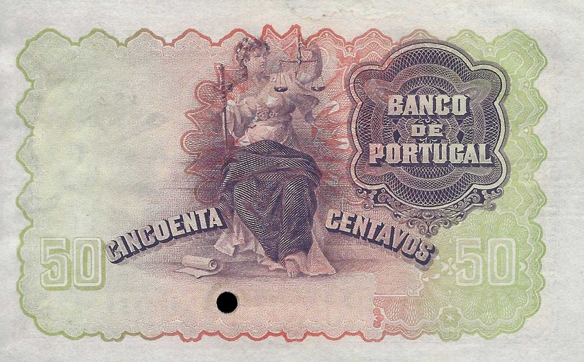 Back of Portugal p112s: 50 Centavos from 1918