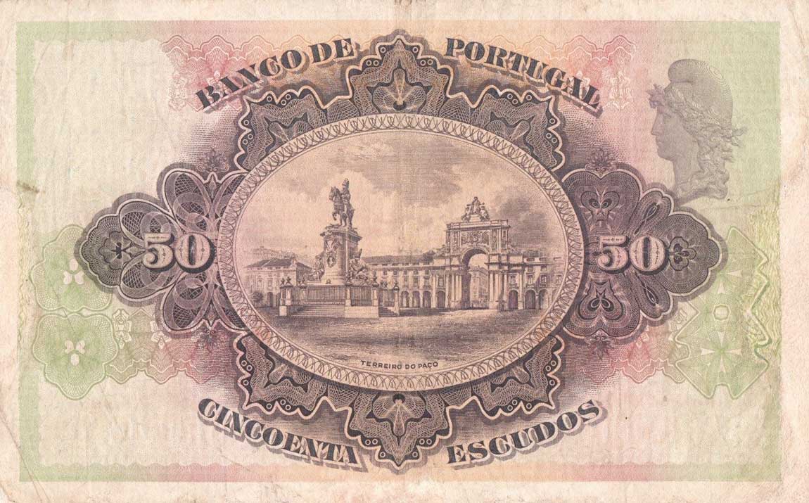 Back of Portugal p123: 50 Escudos from 1920