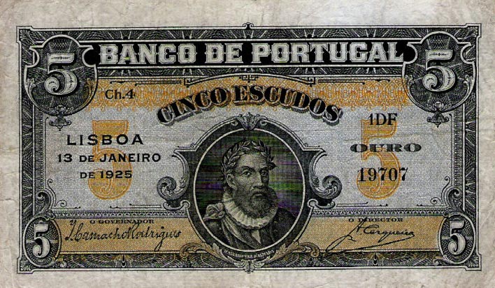 Front of Portugal p133: 5 Escudos from 1925