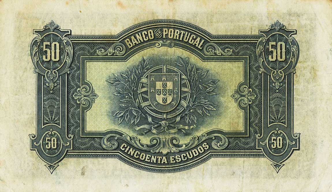 Back of Portugal p136: 50 Escudos from 1925