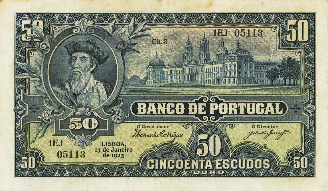 Front of Portugal p136: 50 Escudos from 1925