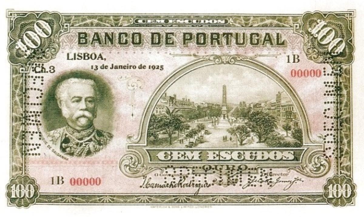 Front of Portugal p137: 100 Escudos from 1925