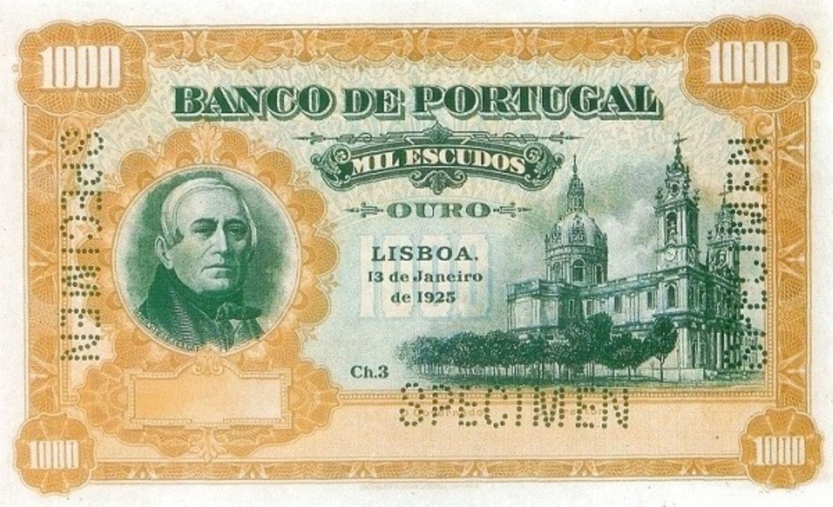 Front of Portugal p139: 1000 Escudos from 1925