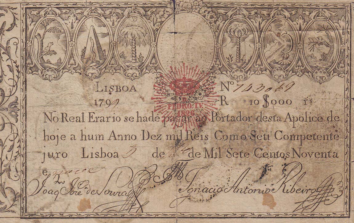 Front of Portugal p13a: 10000 Reis from 1799