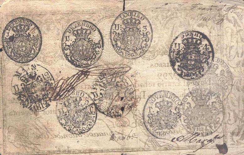 Back of Portugal p13b: 10000 Reis from 1799