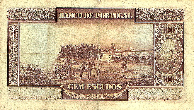 Back of Portugal p140a: 100 Escudos from 1928