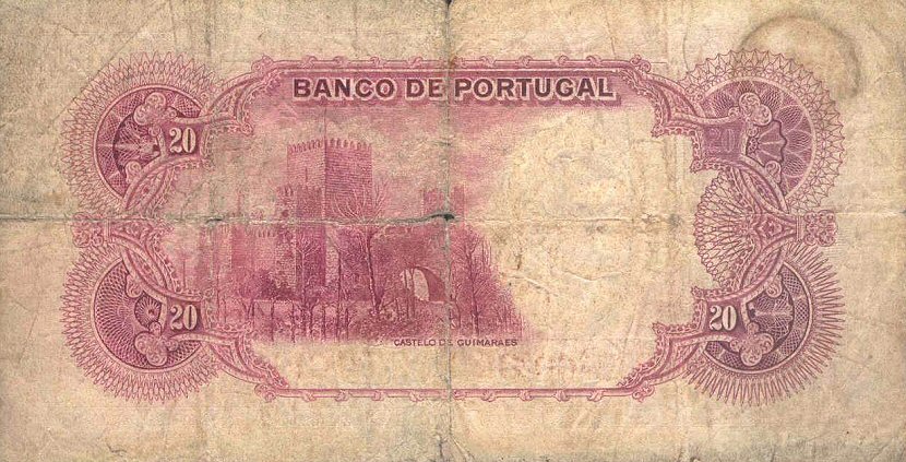 Back of Portugal p143a: 20 Escudos from 1929