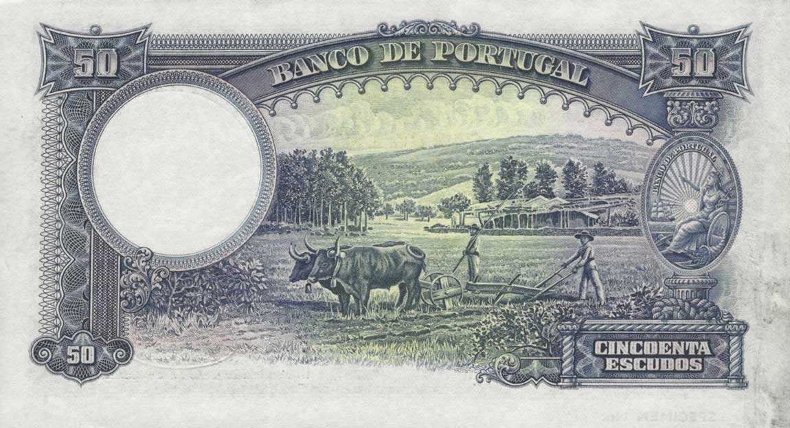 Back of Portugal p146p: 50 Escudos from 1932